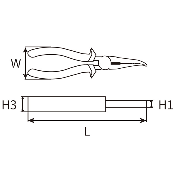 Great Wall Professional Cr-V European-Style Polished Long Bent Nose Pliers