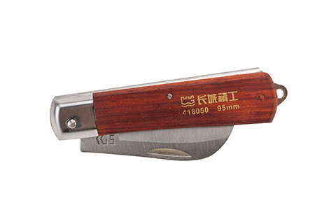 Great Wall Wood Handle Curved Electrician Knife