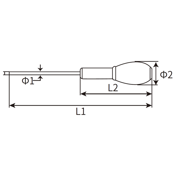 Great Wall Torpedo-shaped Cr-V Steel Durable Rubber Handle Slotted Screwdriver