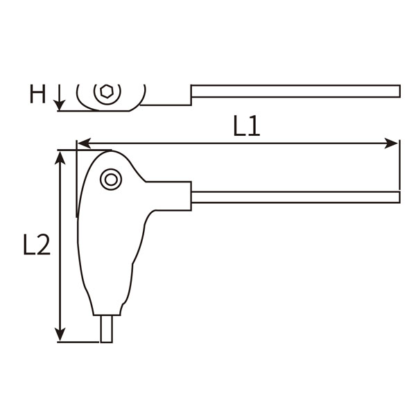 Great Wall T-Type Round Handle Flat End Hex Key